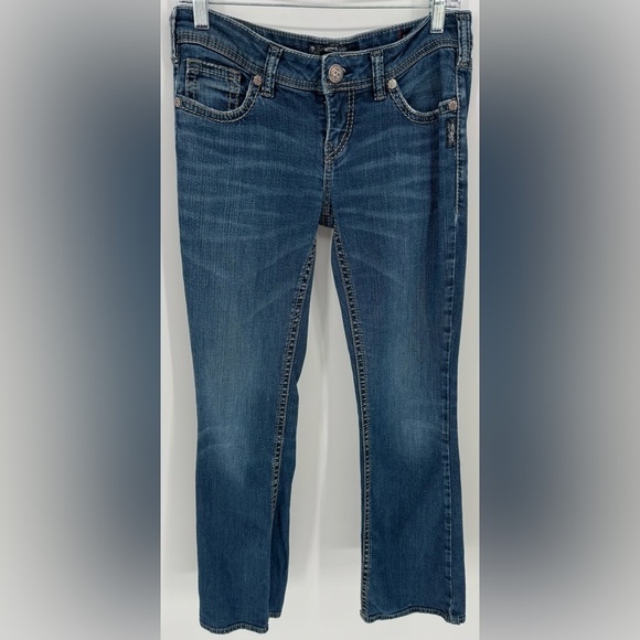 Silver Jeans Co AIKO Mid Boot Super Stretch Denim Jeans - Picture 1 of 15